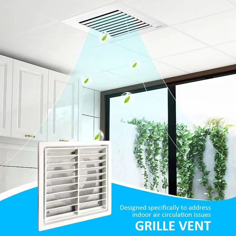 Ventilation Grille Louvered Grill Cover Louvered Air Return Grille Vent Hood Fly Screen Air Vent Bathroom Exhaust Fan For