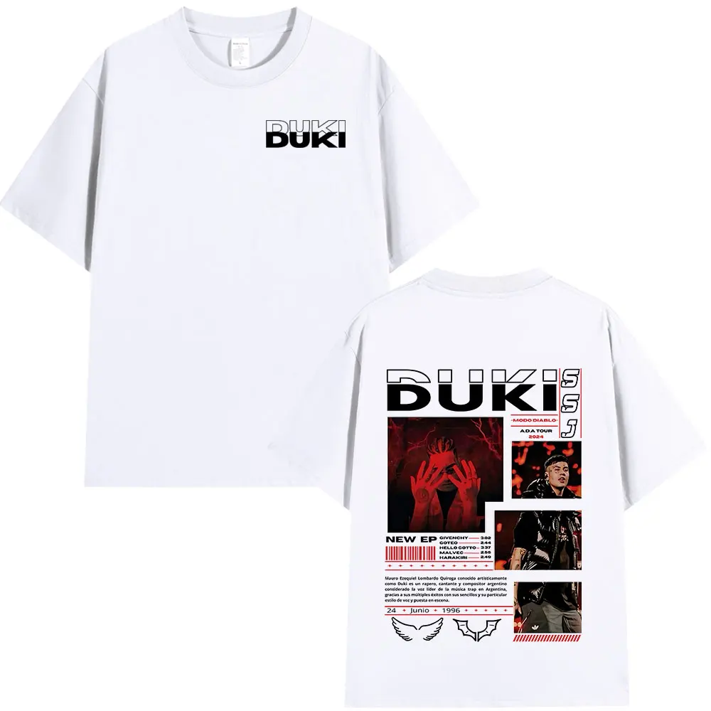 Rapper Duki ADA Tour 2024 Merchเสื้อยืดผู้ชายเสื้อผ้าผู้หญิงผ้าฝ้ายขนาดใหญ่เสื้อยืดHip Hopแขนสั้นเสื้อT streetwear
