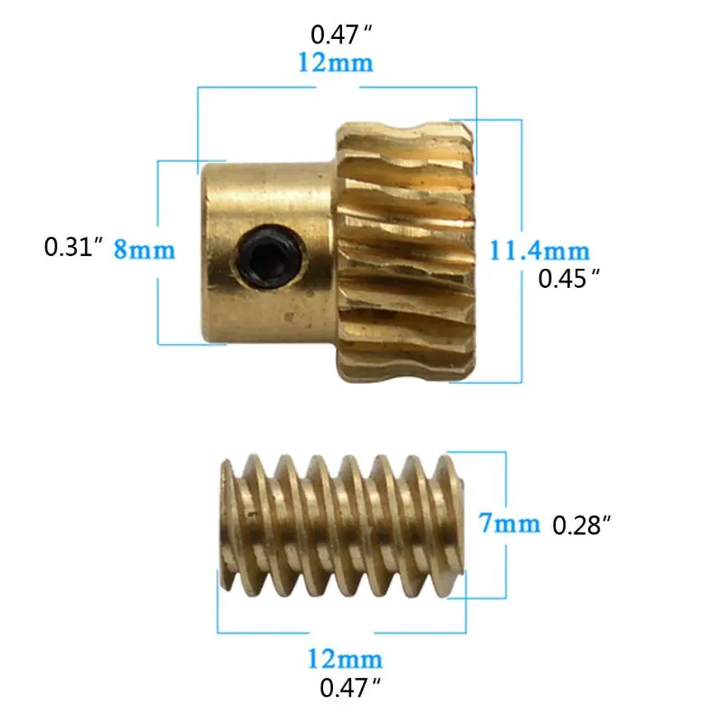 0.5 Small Reduction Ratio Of 1:10 Motor Output Worm Wheel Gear : 0.5 Number Of Teeth:20