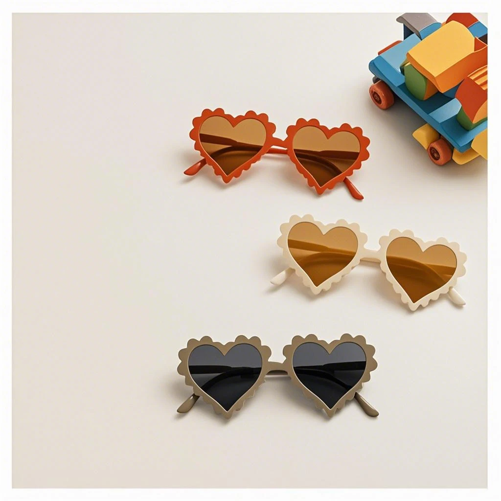 

2025 New Summer Children's Love Sunglasses Neutral Outdoor Travel Beach Cute Cartoon Children's UV400 Protective Glasses