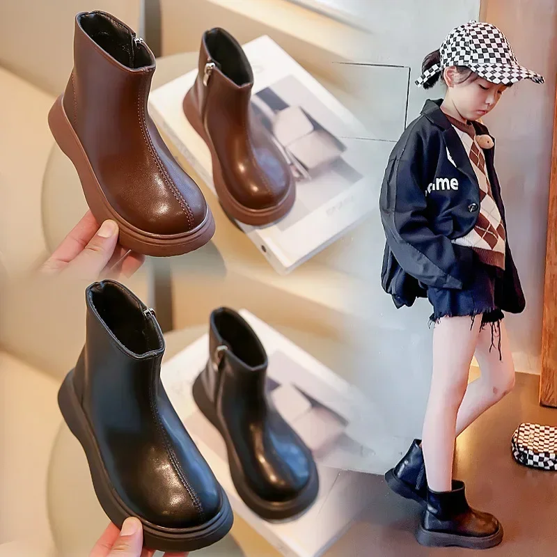 Girls Shoe  Autumn Winter Child Short Boots Anti Slip Soft Sole Ankle Boots Barefoot Shoes Kids Casual Shoes Ботинки Для Девочки