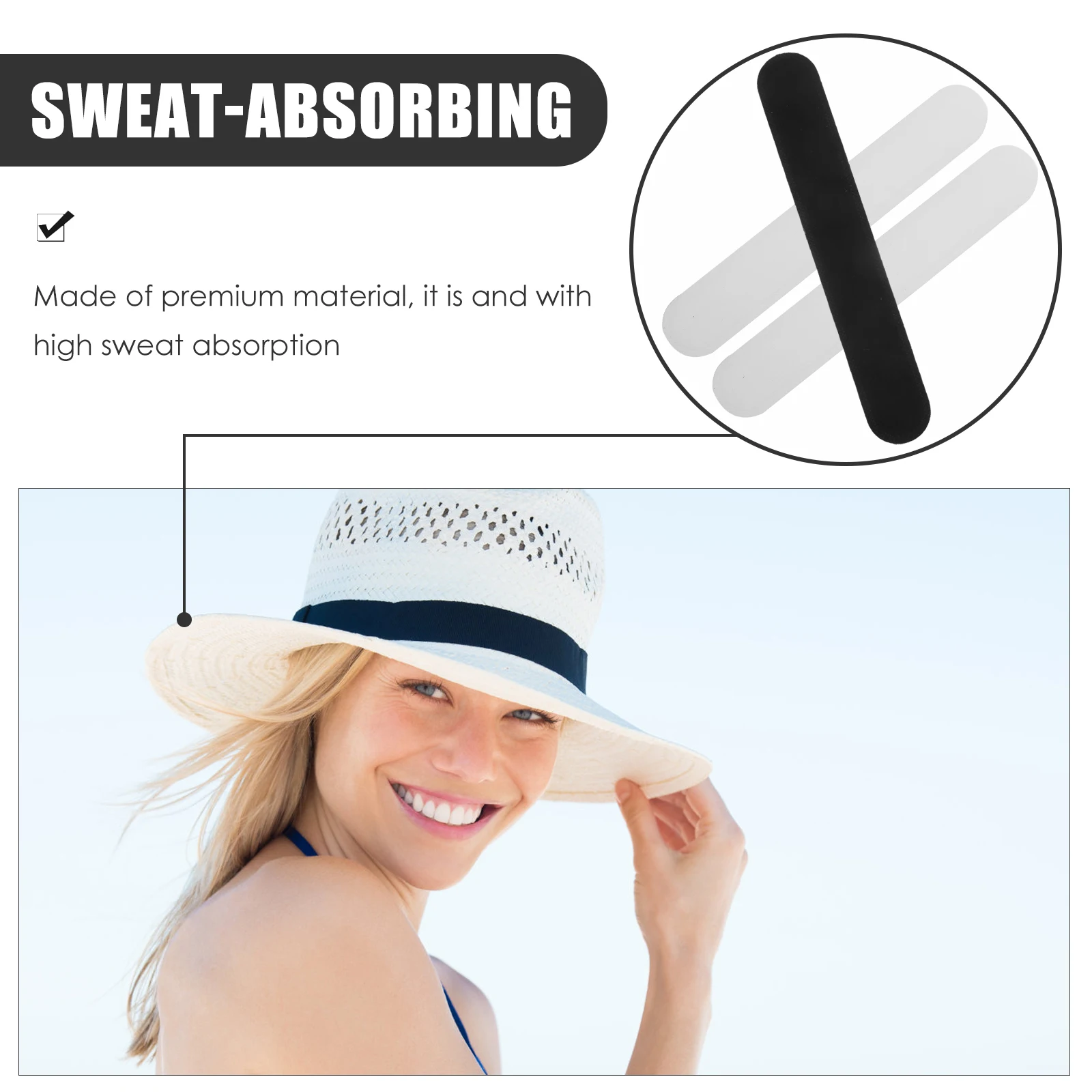 

20 Pcs Sweat Pad Caps Hat Accessories Stains Pads Adhesive Tape Liner Absorbent Sweatband