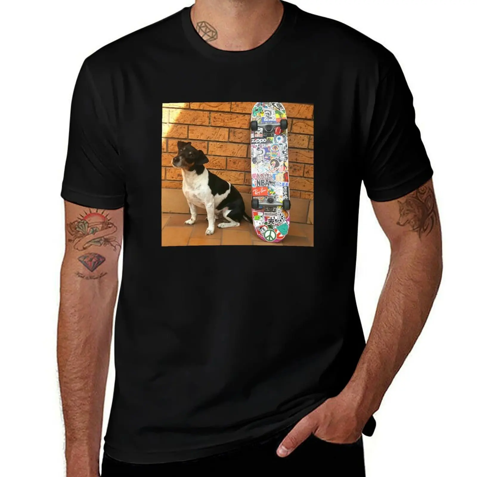 

dog with a skateboard T-Shirt quick-drying Luxury man kawaii clothes T-shirts oversize plain white t shirts men