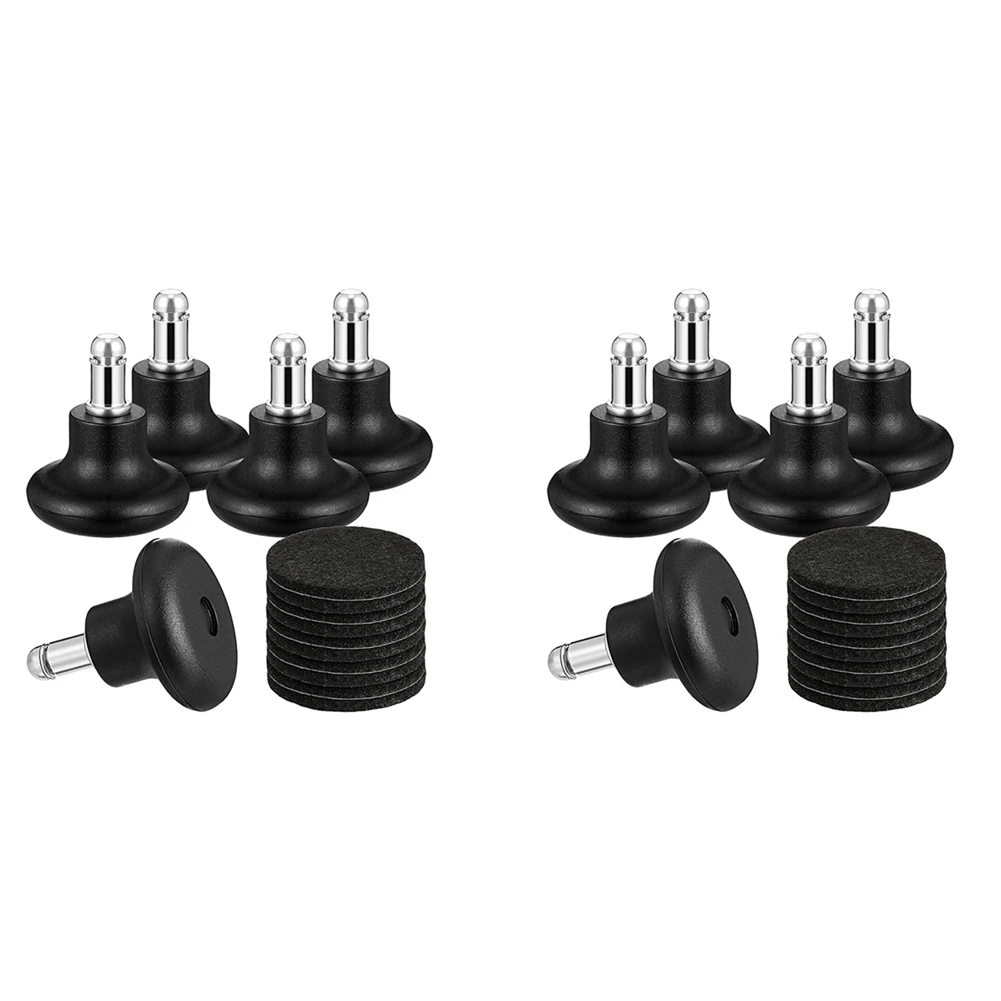 ABLQ 10 Pack Bell Glides For Office Chair Without Wheels, Replacement Rolling Chair Swivel Wheels Fixed Stationary Castors