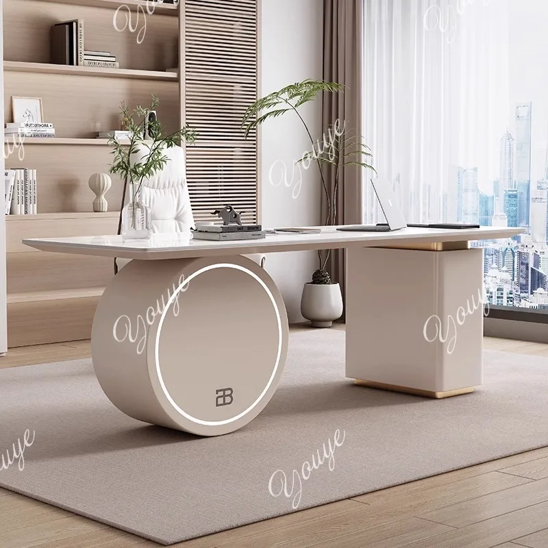 이탈리아 라이트 럭셔리 록 슬랩 책상 디자이너 홈 모던 컴퓨터 책상 뷰티 살롱 상담 책상