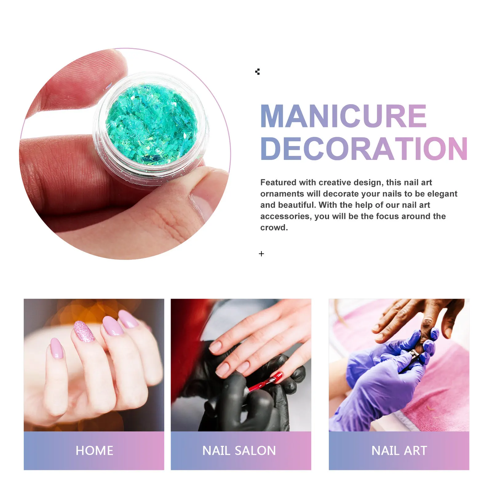 1Set Colorful Foil Paper Nail Art Decorations Portable Eye-Catching Creative Design for Natural Artificial Nails Beginner