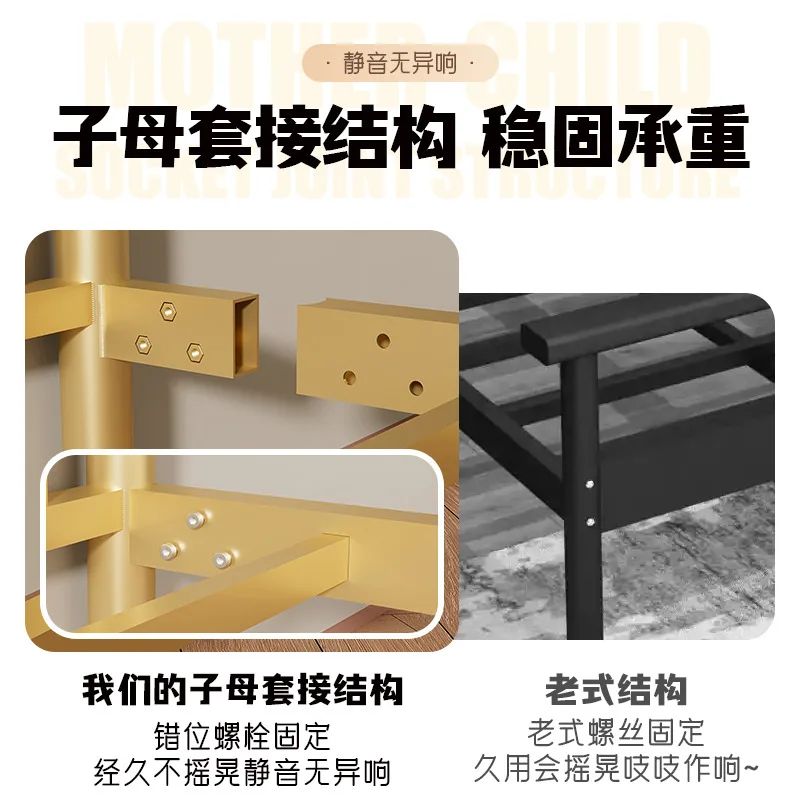 厚みのあるステンレス製ベッド 1.5m 1.8m ダブルベッド 1.2m シングルベッド 非錬鉄製 ホルムアルデヒドフリー