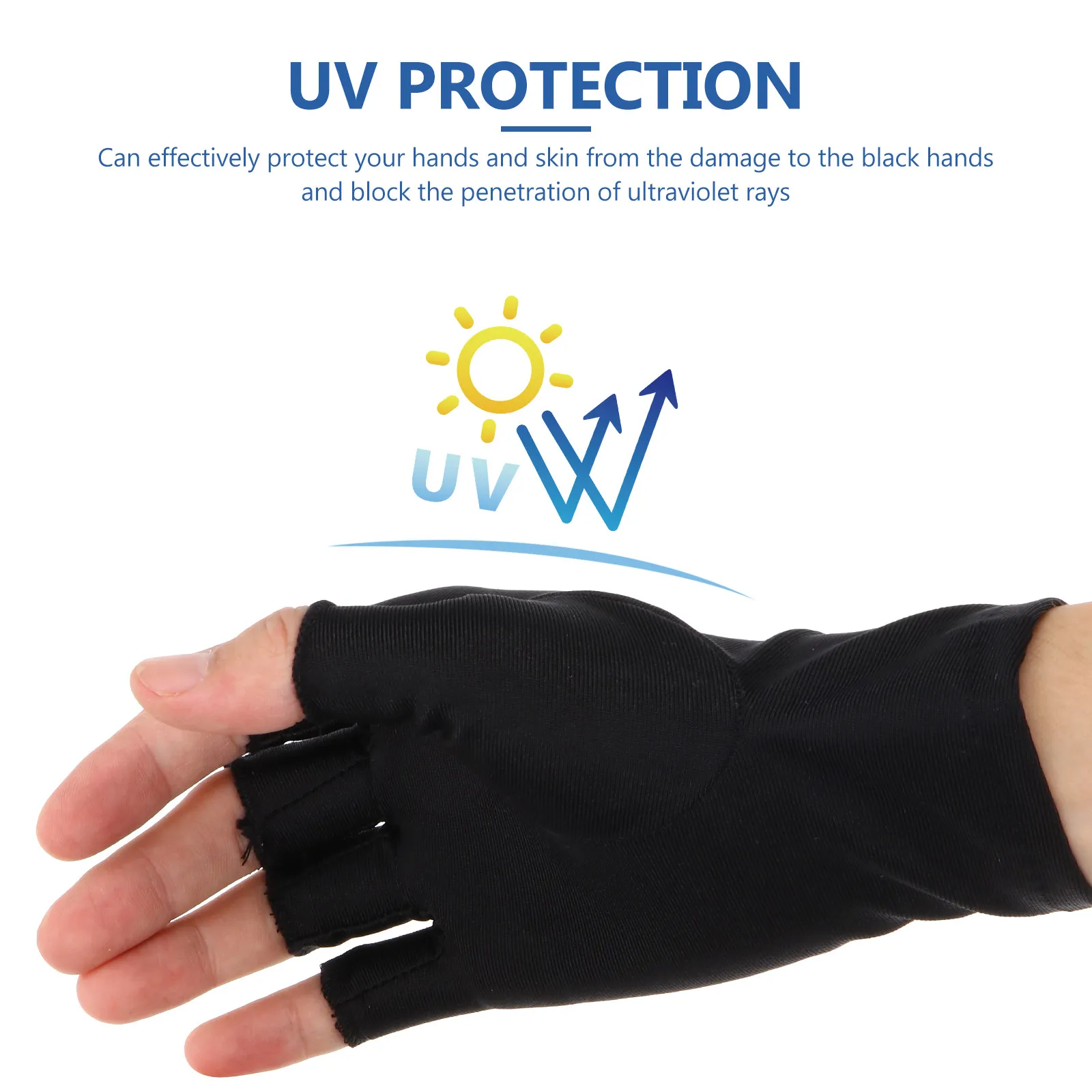 

2Pairs Anti-Uv Fingerless Gloves Breathable Spandex Manicure Cycling Outdoor Gloves for Summer Sun Protection