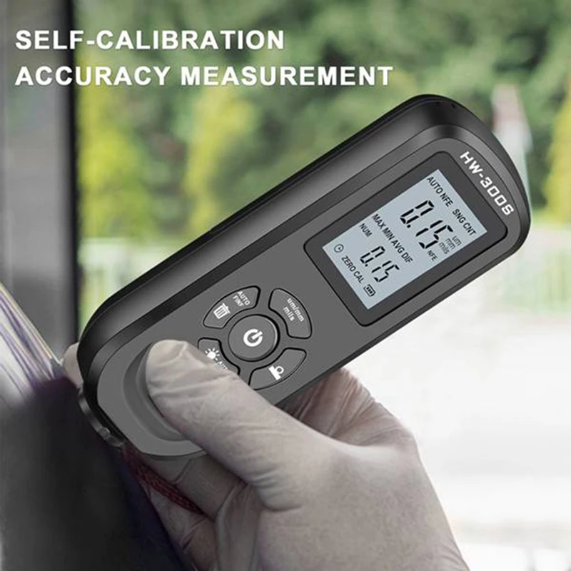 Digital Coating Thickness Gauge 0.01Mm/1Mil Black Thickness Meter With Screen LCD Display Calibration Function For Car