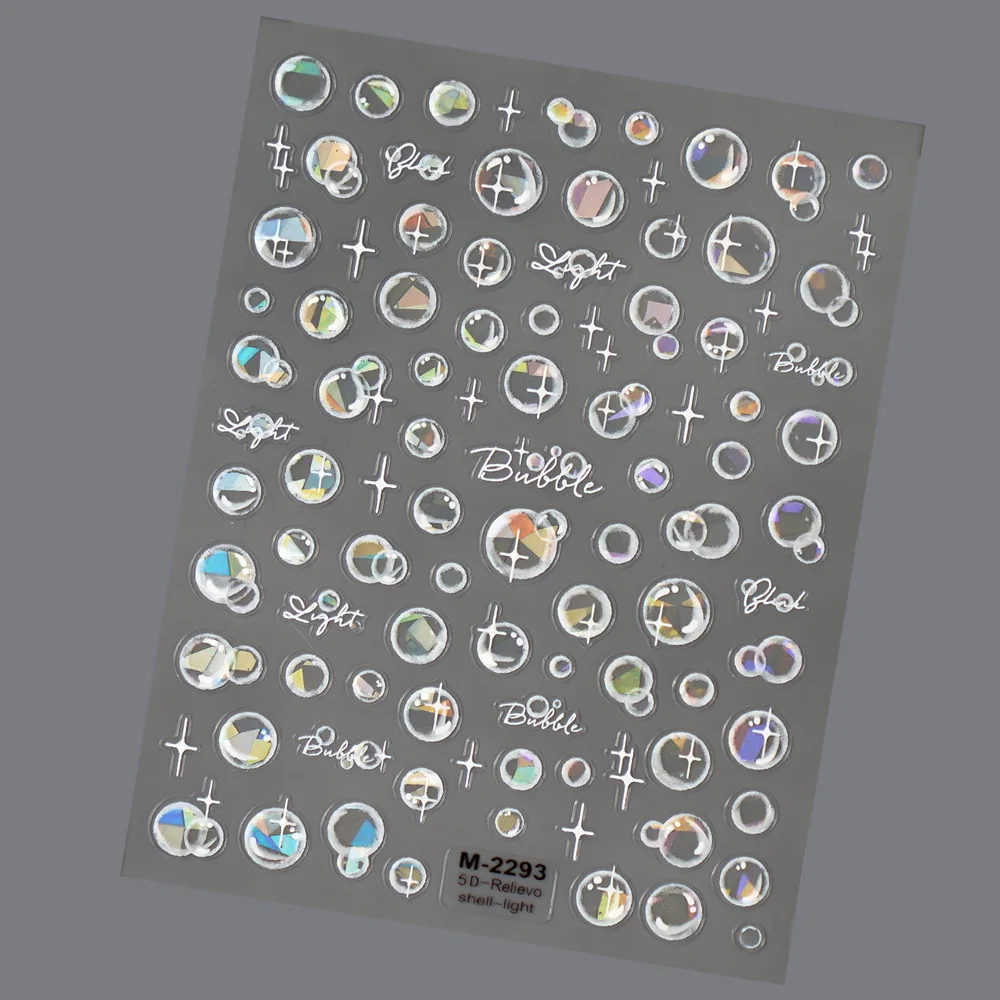 1 pçs rosa natal adesivos de unhas brilhante escudo luz arte do prego adesivos bonito bolha decorações de unhas decalques