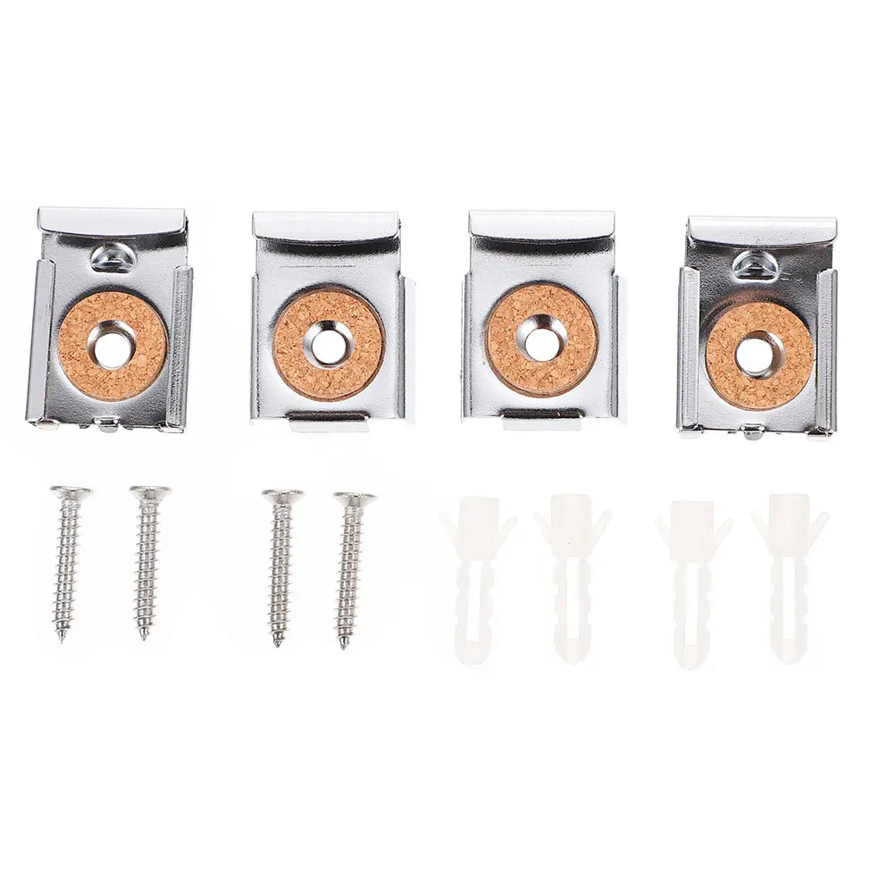 

Mirror Clip Glass Clamps Bracket 4 Sets Rust free Iron Mounting Shelf Brackets Wall Clips Glass Holder Furniture Hardware