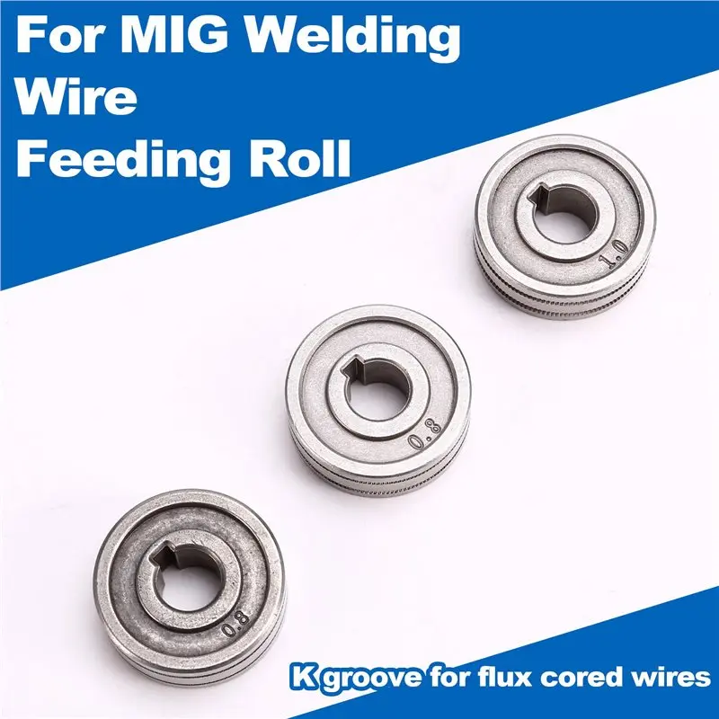 AB42-6PCS Welding Wire Feeding Roller Drive Wheel 0.6Mm-1.2Mm Knurl K Groove MIG Wire Guide High Quality Welding Accessories