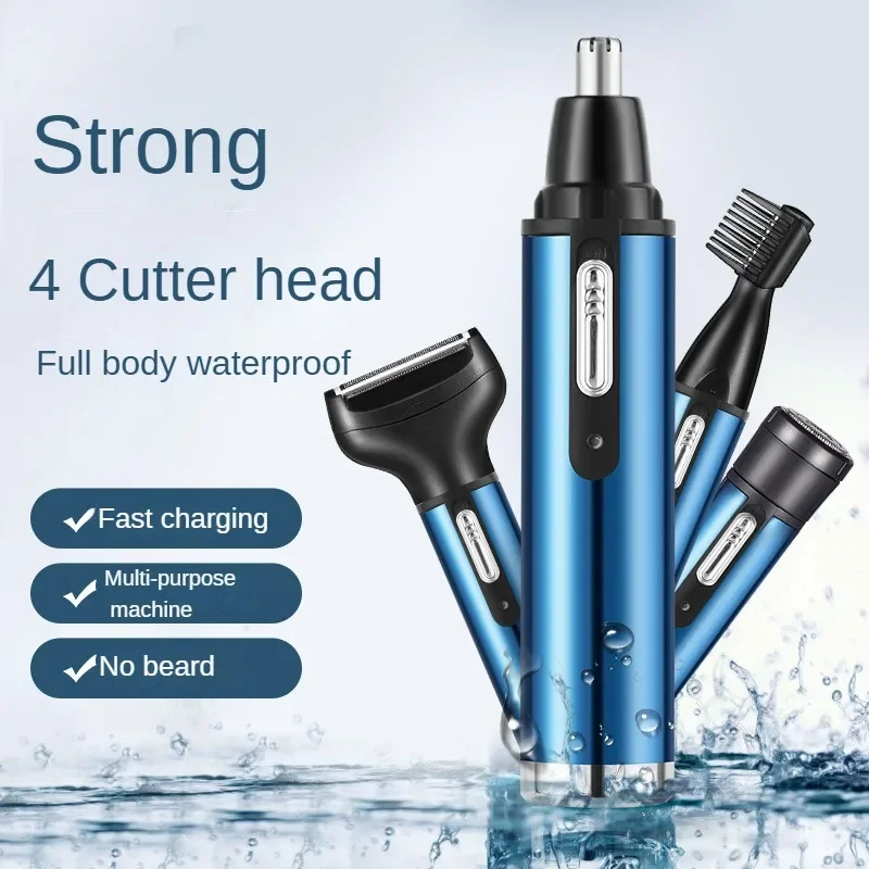 4-In-1 Electric Nose Hair Trimmer Men's USB Rechargeable Mini Razor Trimmer Sideburns Nose Hair Trimmer Cross-border