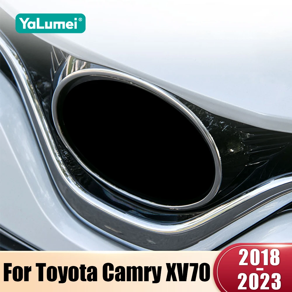 Für Toyota Camry XV70 2018-2020 2021 2022 2023 Edelstahl Auto Front Rahmen Mark Grille Abdeckung Trim Grill Emblem abzeichen Logo Aufkleber
