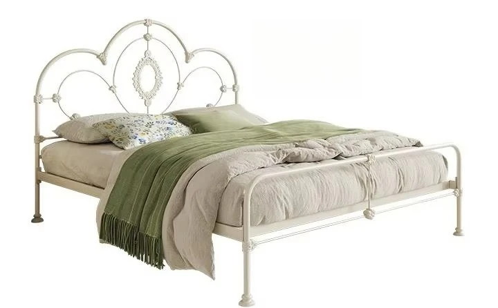 

#@Modern Heavy-Duty Metal Bed Full-Size Slats Durable Steel Rustic Home School Bedroom Apartment Farmhouse Hotel