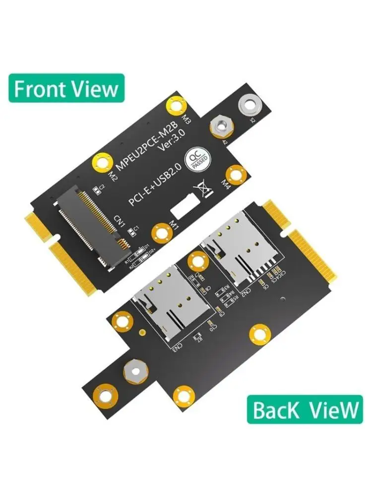 652F Double Card Slot M.2 B to Mini PCIE Adapter for 3G 4G Module Support 3042