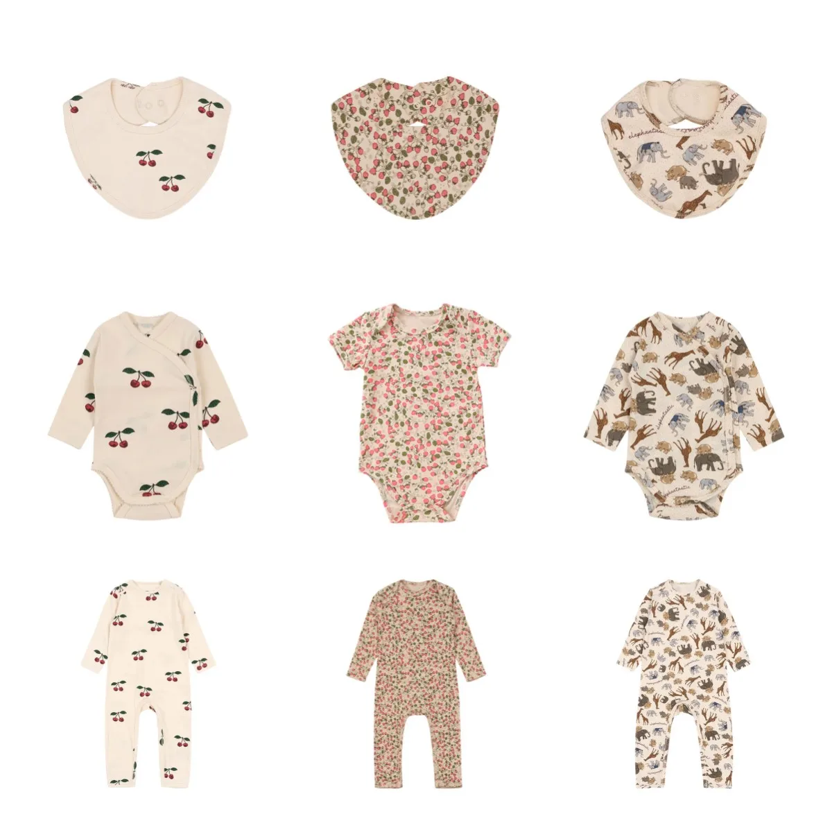 24SS New Baby Boys Girls Rompers Cute Print Cotton Jumpsuit Bodysuit
