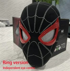 Auf Lager Miles Spider-Man 1:1 Maßstab Elektronische Maske mit Beweglichen Leuchtenden Augen Ringsteuerung Cosplay Spielzeug Geschenk für Jungen