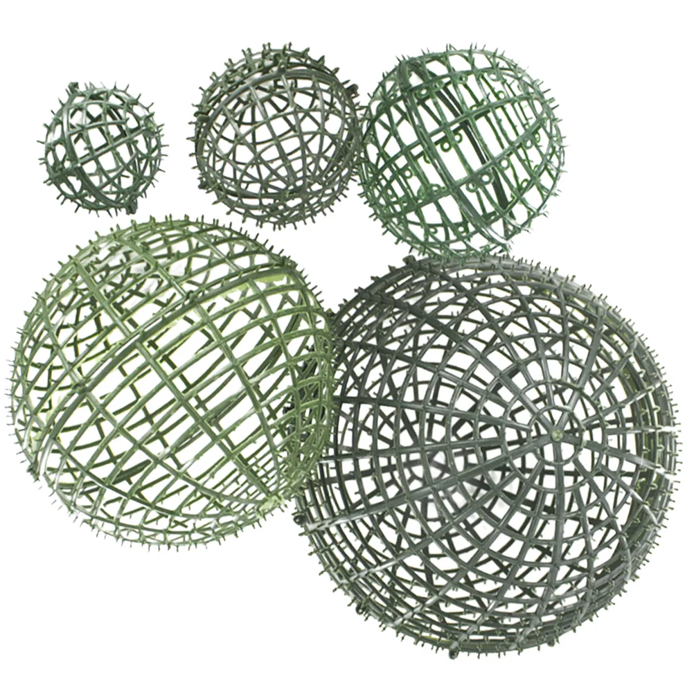 

5 Pcs Artificial Plants Tinsel Party Flower Ball Holder Support Cage Grass Frame Rack Liner Wedding Balls Green Topiary