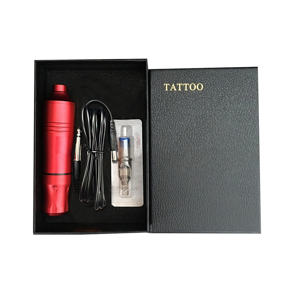 1 Full Set Rocket Motor Rotary Tattoo Pen Gun Machine Power Supply Foot Switch Pedal Tatu Needles Gloves Bandages Accessories