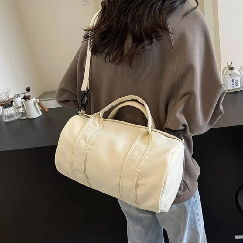 Solid Casual Canvas Zipper Large Capacity Shoulder Bag 2024 High Quality Travel Handbag Versatile Soft Commuting Crossbody Bag