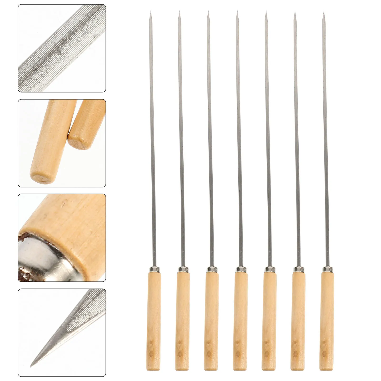 

10Pcs Stainless Steel Barbecue Skewer Sticks Flat Design for Grilling Kabob Roast Fork Bbq Campfire Cooking Gift for Bbq Lovers