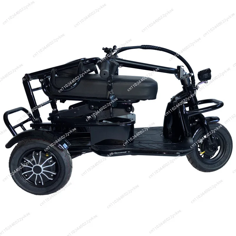 

Three-seat electric tricycle household small elderly transportation men's and women's parent-child folding light tricycle