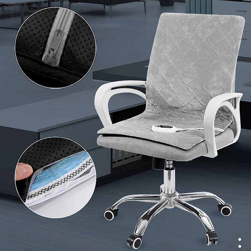Electric Heating Cushion Office Chair Backrest 8-Speed Temperature Adjustment 3-Speed Timing Winter Integrated Thermostatic Mat