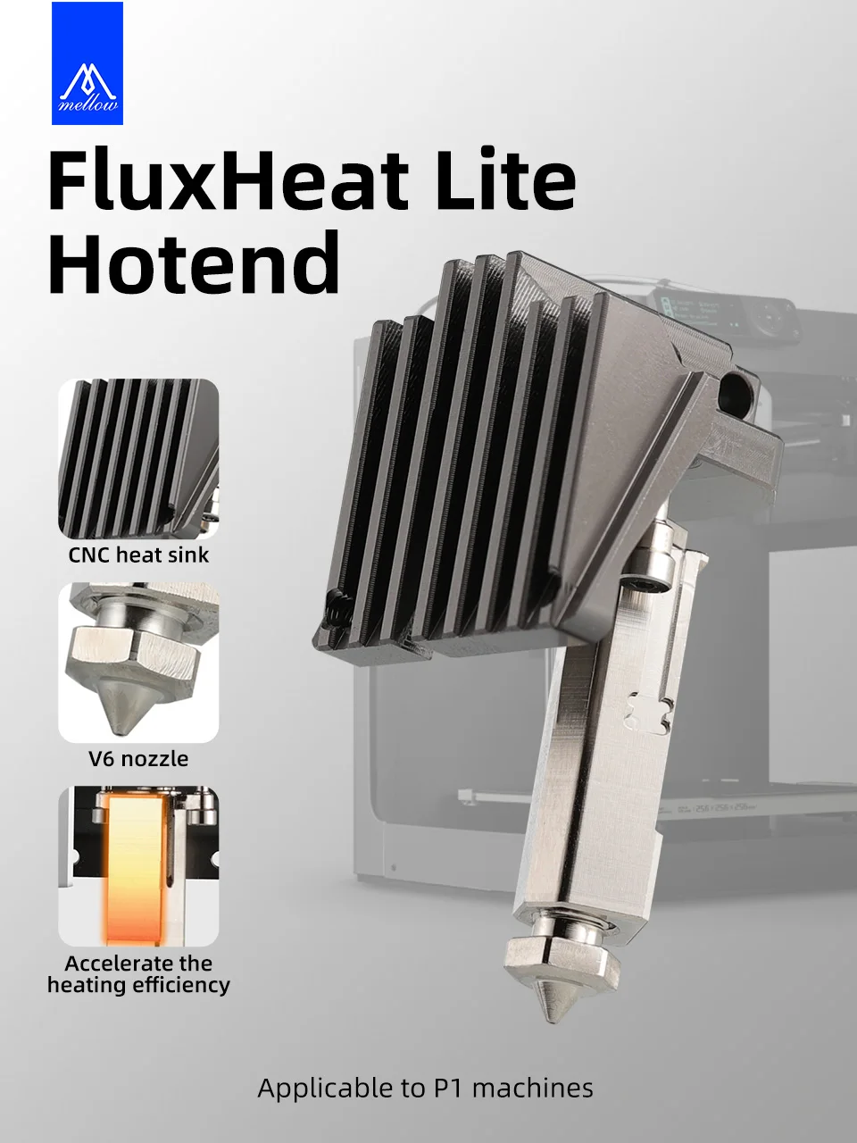 Mellow High Flow NF FluxHeat LIte Hotend Tc4 Heatbreak for Upgrade
