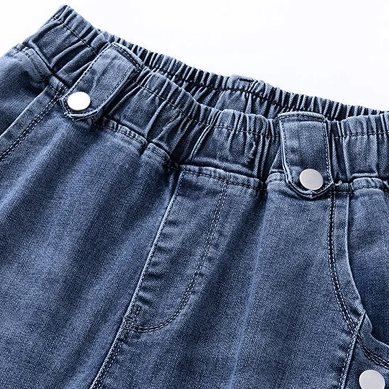 Women High Waist Skinny Pencil Jeans Korean Stretch Vaqueros Casual Streetwear Slim Denim Pants Button Pantalones Vintage Jeansy