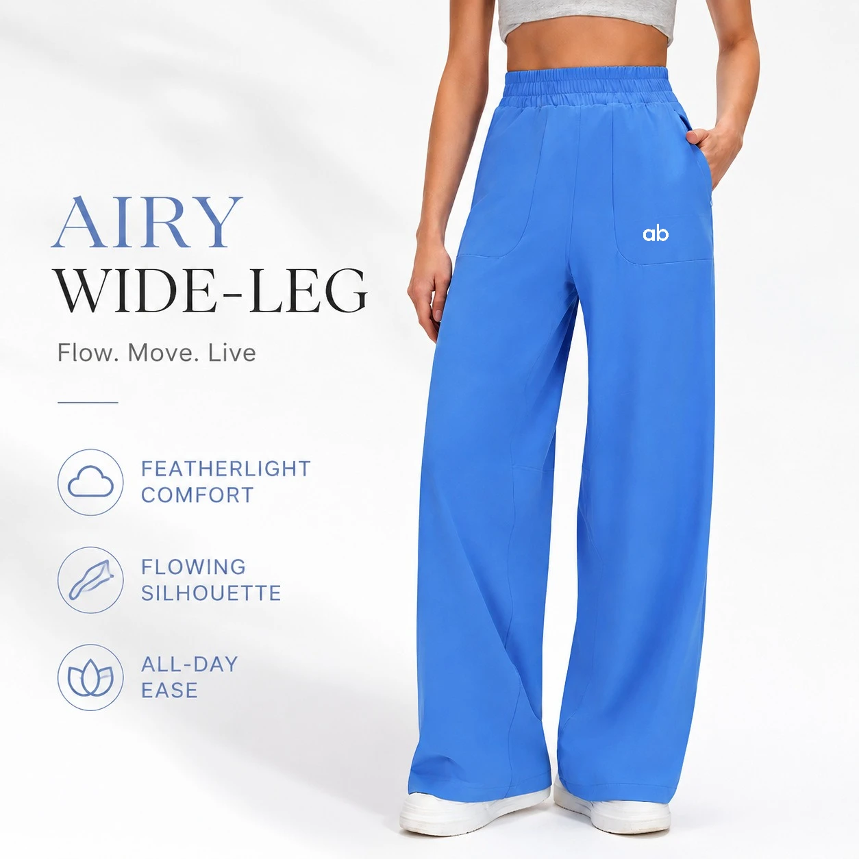 Women High Waist Wide Leg Yoga Pants Thin Breathable Drape Straight Drawstring Loose Sports Casual Trousers With Pockets