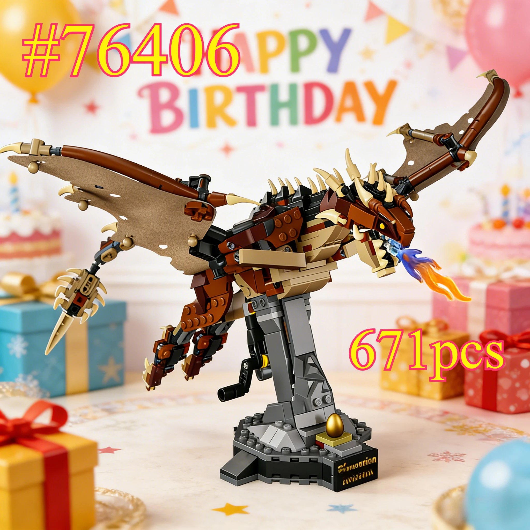 伝説の危険な飛龍76406 組み立てブロックセット クリスマスギフトに最適 レゴ互換パーツ、671ピース