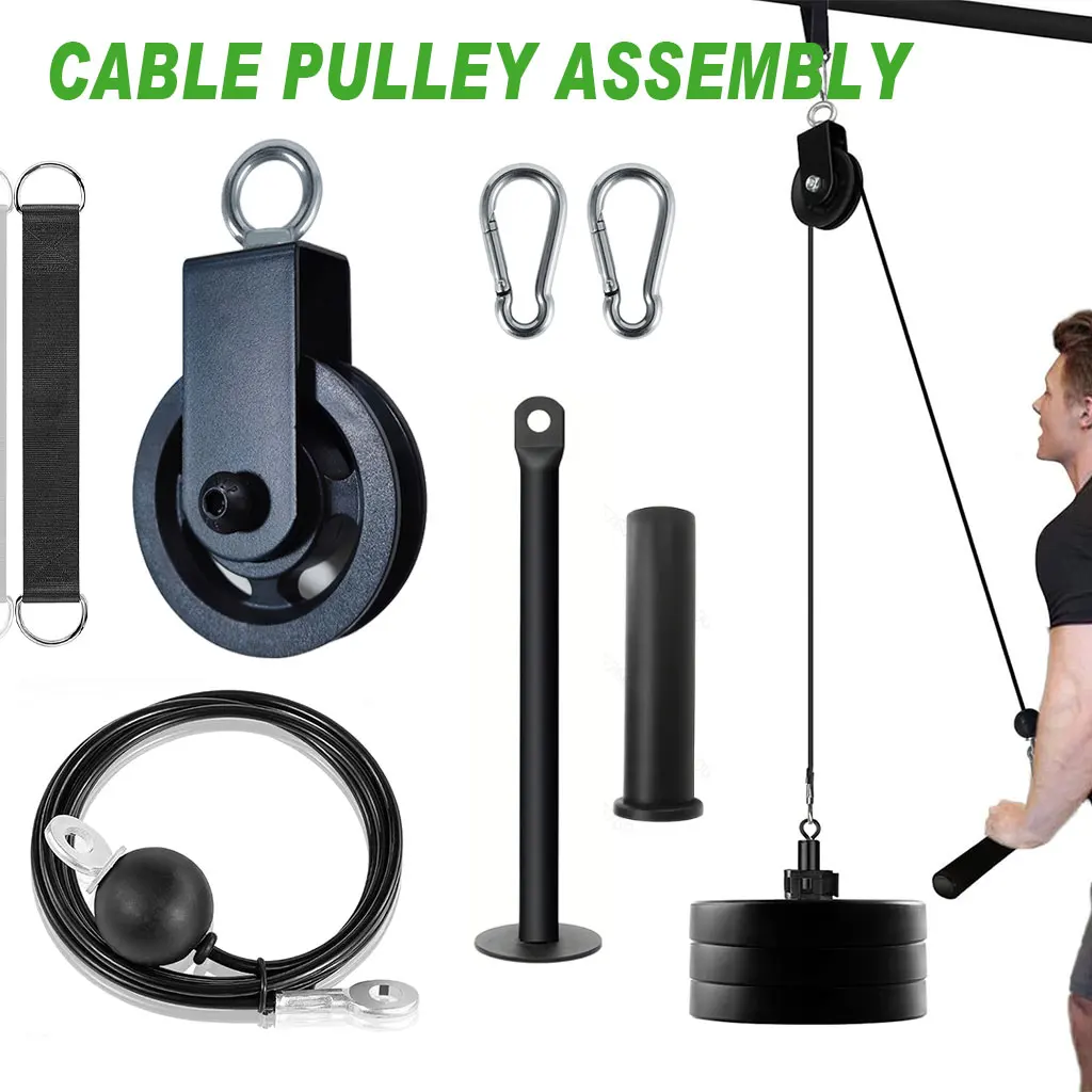 

360° Silent Pulley Wheel with Carabiner & Strap - Detachable for DIY Gym, Lifting & Clothesline