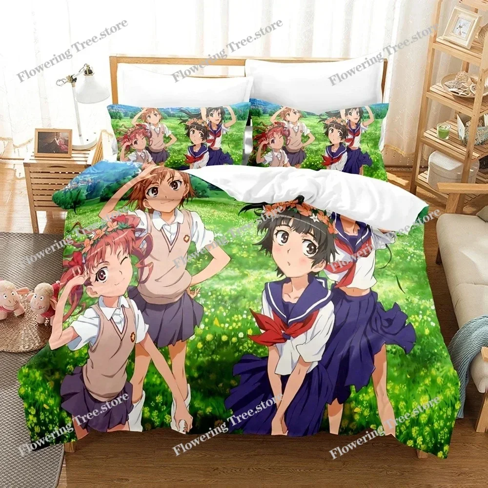 Anime Certain Scientific Railgun Misaka Mikoto Bedding Set Boys Girls Twin Queen Size Duvet Cover Pillowcase Bed Kids Adult029