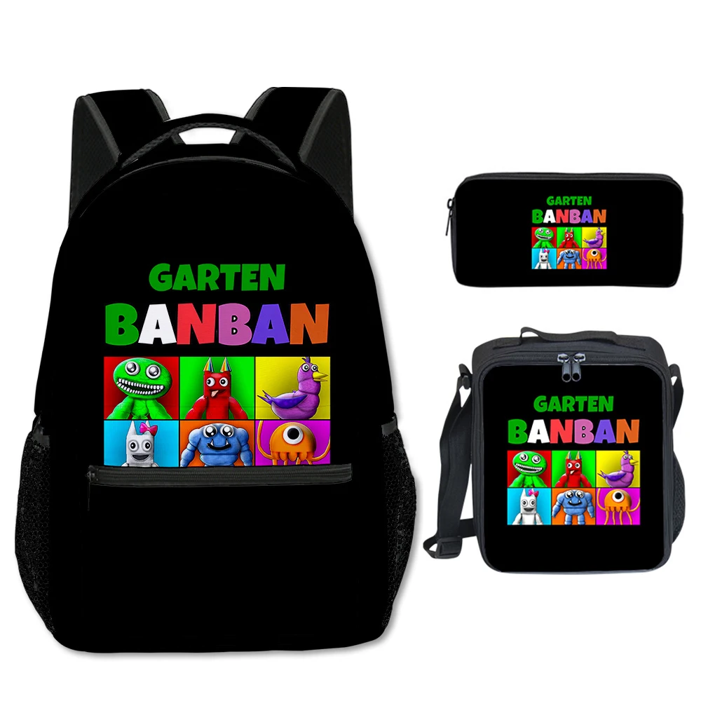 

Trendy Youthful Garten of Banban 3D Printed 3pcs/Set Student School Bags Laptop Daypack Backpack Crossbody Lunch bag Pencil Case