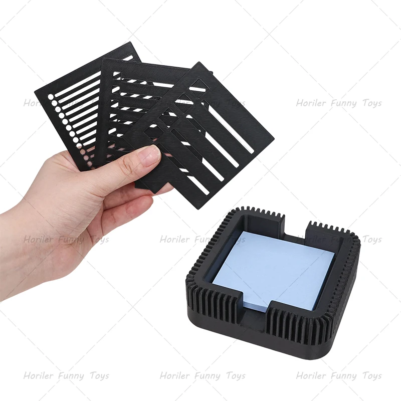 Sticky Note Organizer Sticky Note Holder Set Note Box Dispenser Sticky Pads Base with Three Templates Line Drawing Template