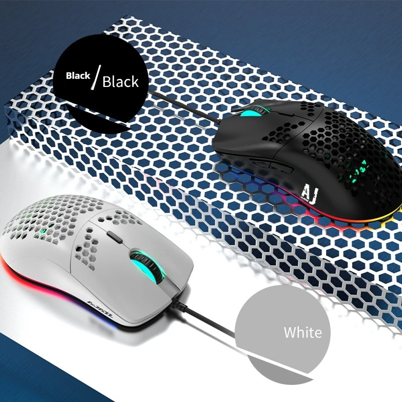 AJAZZAJ390 Lightweight Wired Esports Game Mouse Hollow Hole Mouse 16000dpi Esports Game Mouse Office Mouse