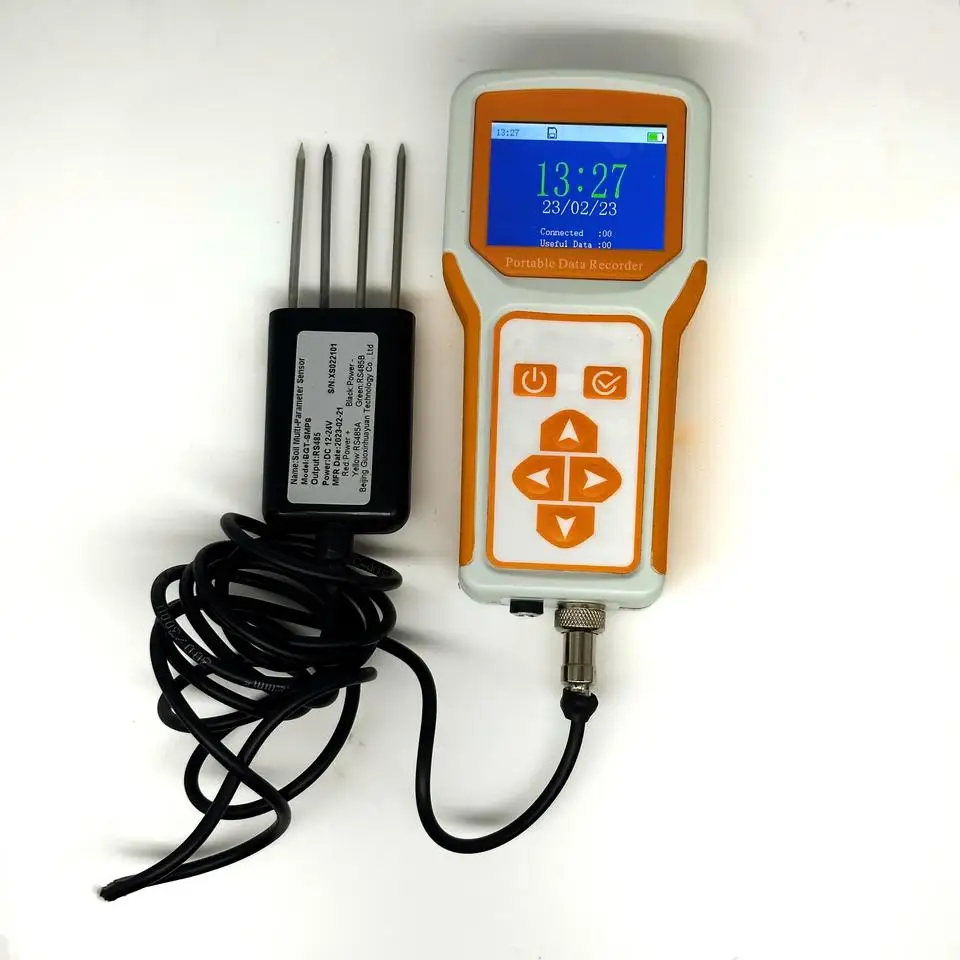 Display Agriculture Monitoring Soil Moisture Temperature EC NPK PH 7 in 1 Soil Data Logger for