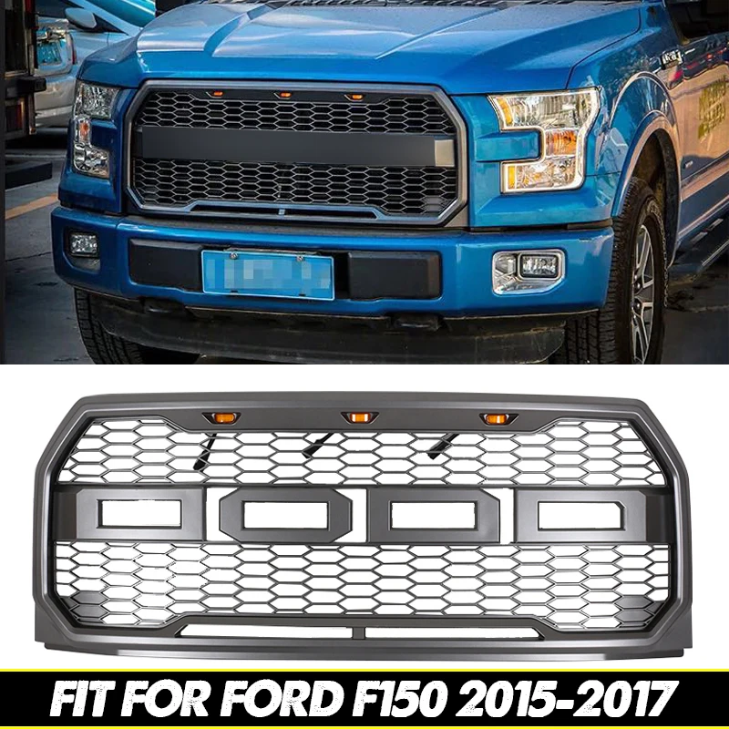 

Front Grill W/ights Raptor F-150 Racing Grill Fits For Ford F150 2015-2017