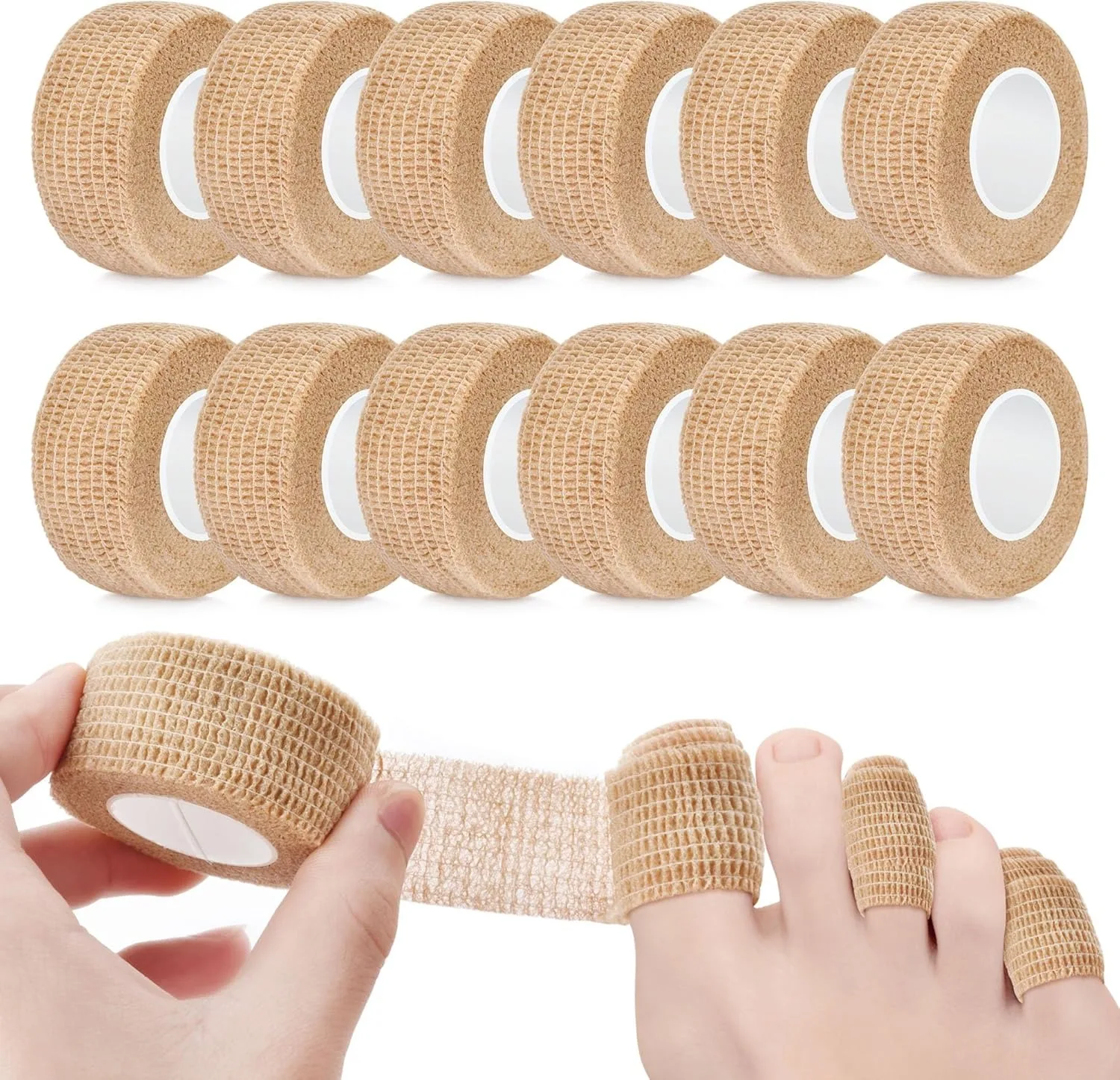 Faixa Adesiva Elástica para Dedos do Pé e Mãos, Proteção e Alívio da Dor, Ideal para Polegar e Dedos.