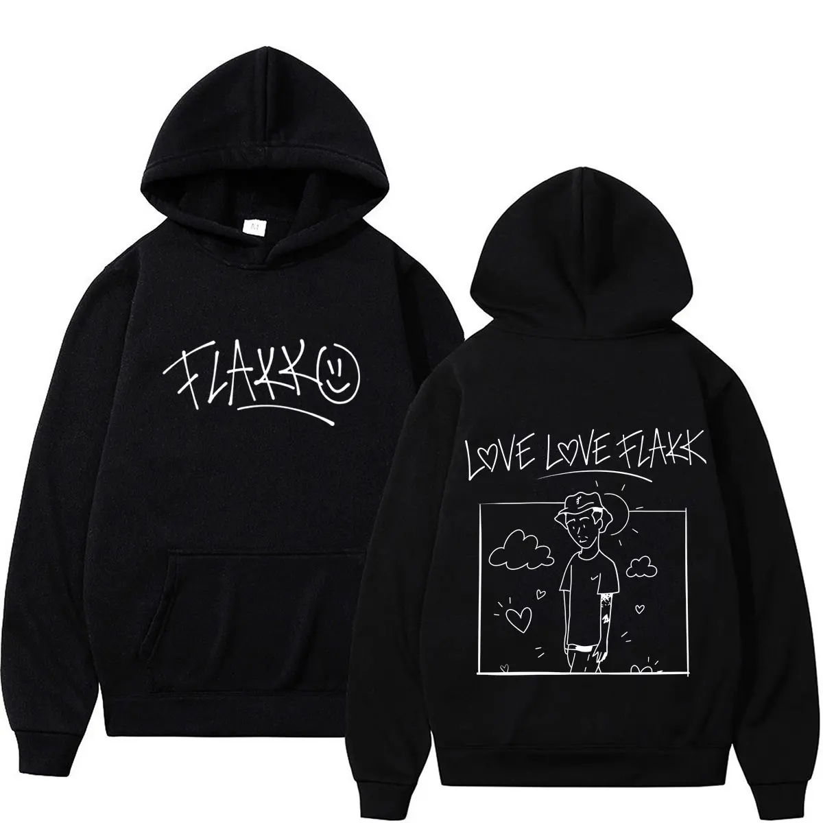 Sudadera con Capucha Estampada del Álbum 'Love Love Flakk' del Rapero RELS, Gira 2026, Sudadera de Moda para Hombre y Mujer, Mangas Largas, Holgada, Talla Grande