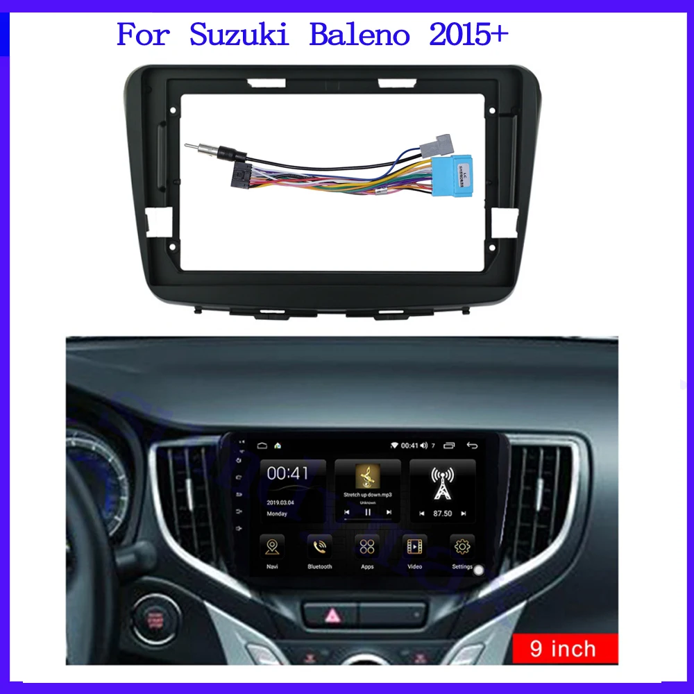 9 Inch Car Radio Fascias For SUZUKI Baleno 2015+ Dashboard Panel Frame 2 Din DVD GPS Mp5 Android Player Trim Kit