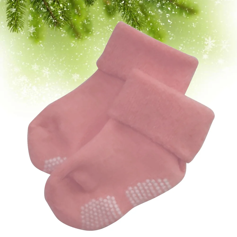 

Autumn Winter Baby Socks for Boys and Girls Newborn Cotton Thickening Socks Pink Size M 1-3 Years Comfortable Durable Stretchy