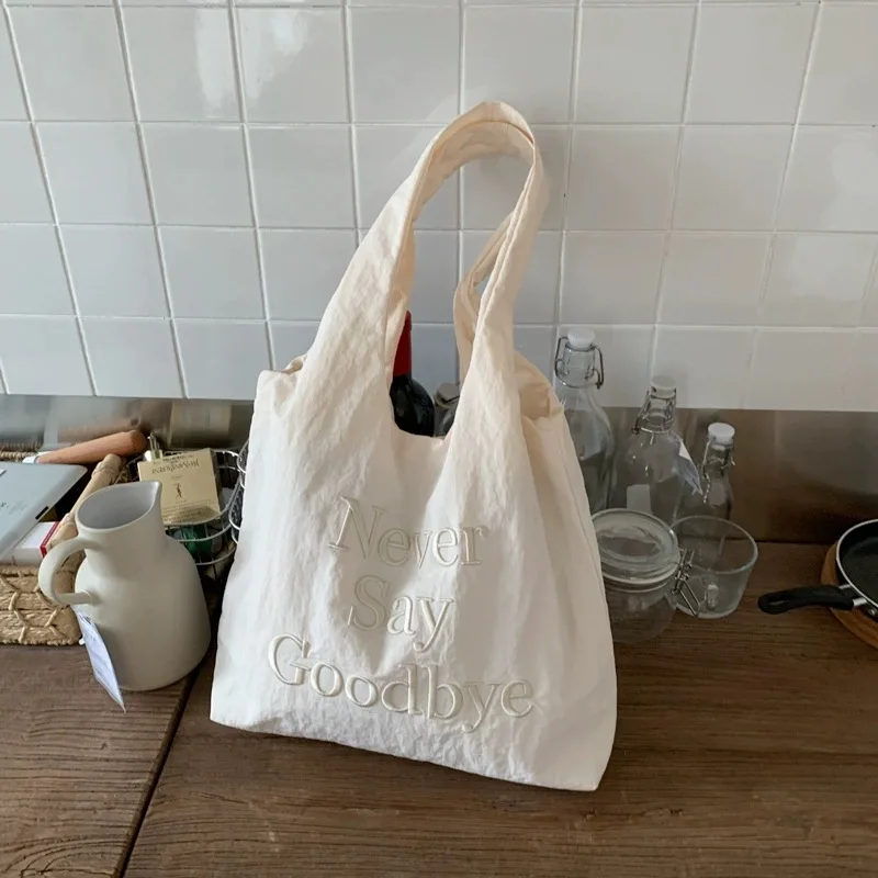 

2025 Embroidered Letter Tote Bag for Women Minimalist Shoulder Crossbody Purse Fashionable Handbag