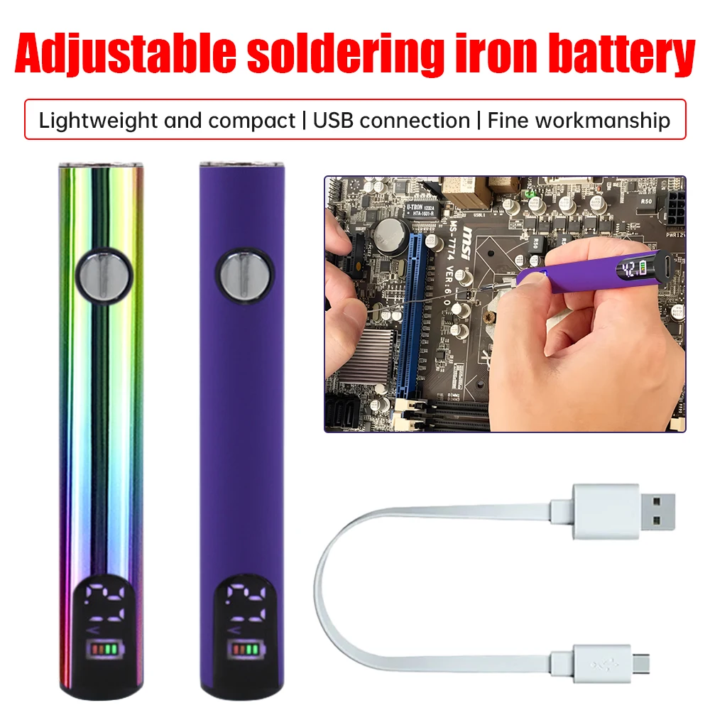 510 Thread Battery Pen Solder Iron Heat Devices Heating Kit Fittings Adjustable Voltage & Portable Design Electronics Repair