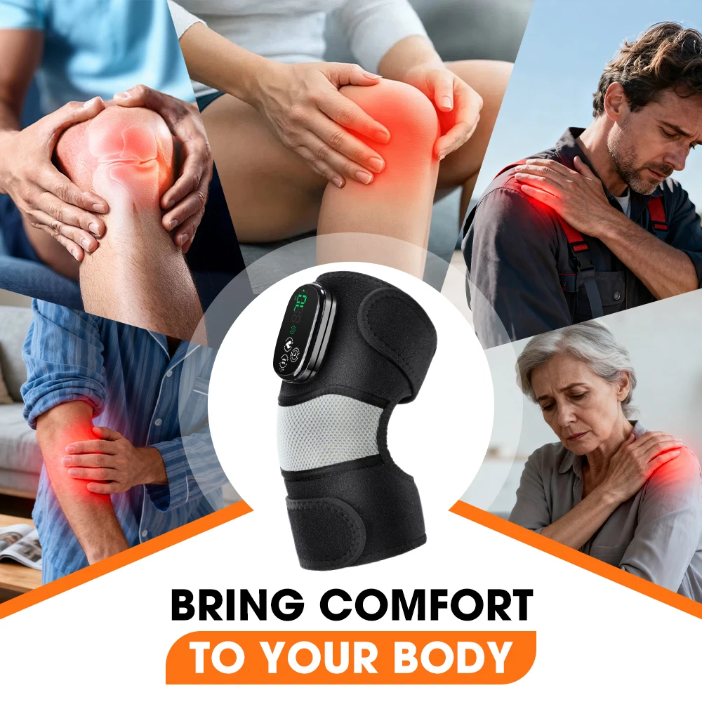 جهاز تدليك الركب الحراري 3 في 1 الكتف الركبة الكوع التدفئة تدليك قابلة للشحن 6-Level ساخنة آلة الاهتزاز العضلات الاسترخاء الوسادة #3
