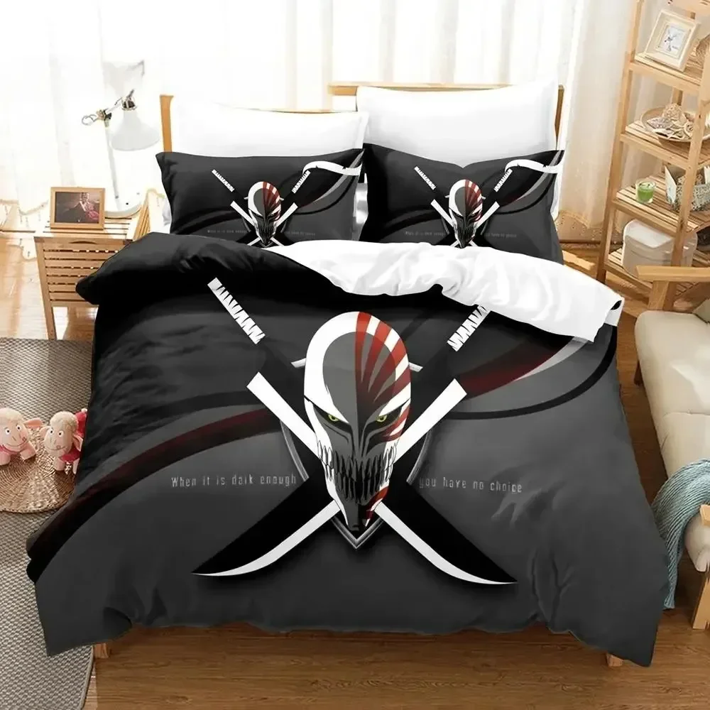 Set biancheria da letto Anime Zangetsu Bleach stampato in 3D, singolo, doppio, completo, set letto queen size king size, adulto, bambino, set copripiumino per camera da letto