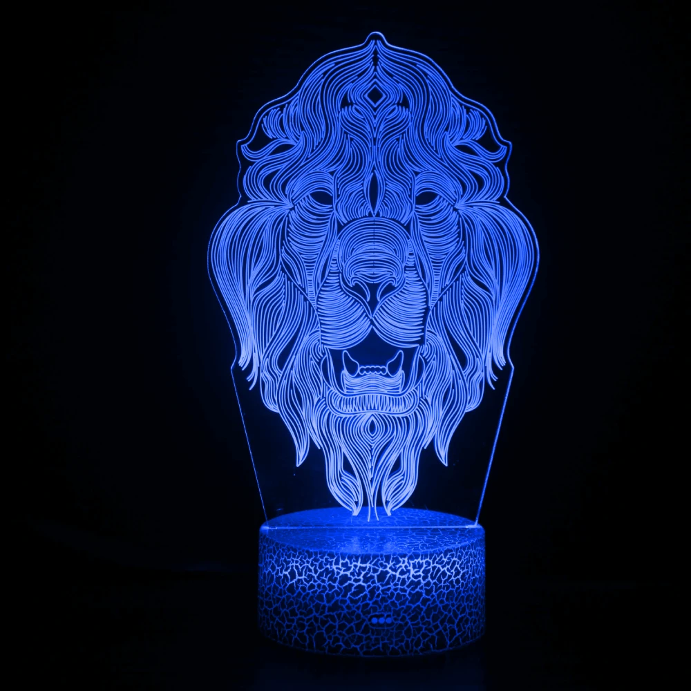 Nighdn Lion 3D Lamp Illusion LED Night Light for KIds Room Colorful Acrylic Nightlights Birthday Christmas Gift for Boys Girls