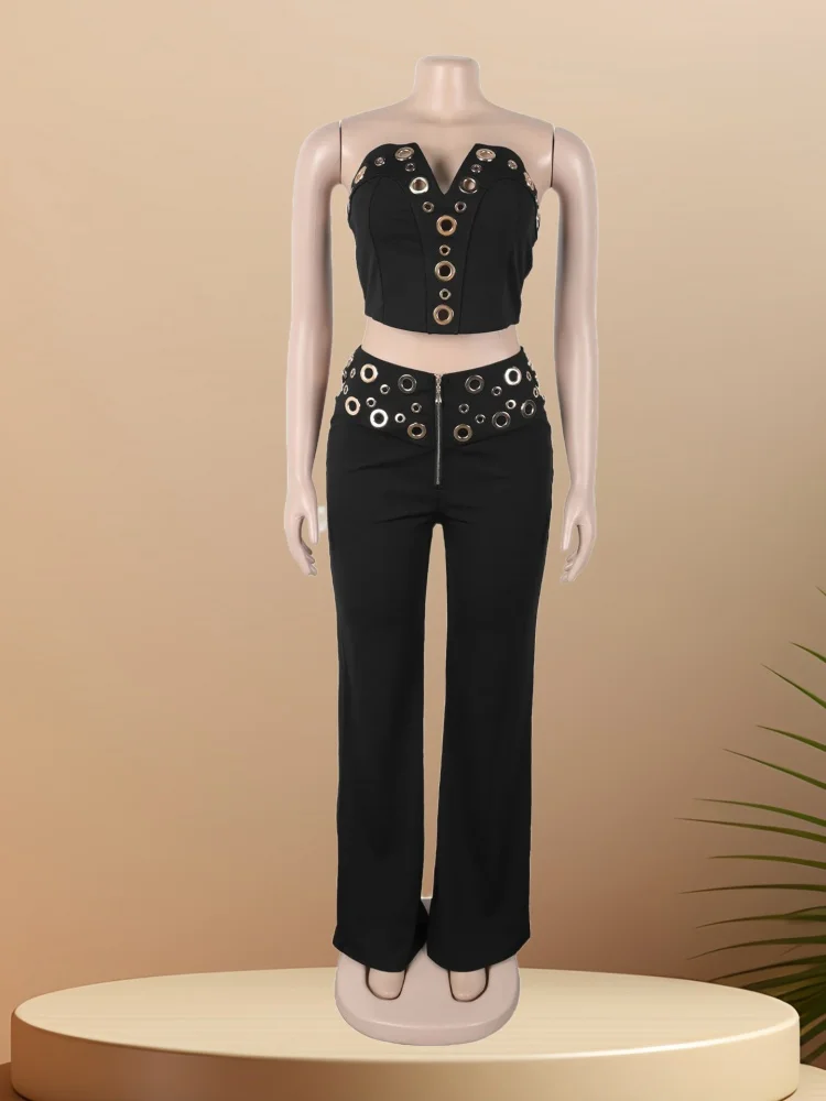 

Женский костюм Sister Star, элегантный, тонкий, эластичный, с металлической пряжкой, декоративный, с v-образным вырезом, темпераментный, пригородный комплект из двух предметов