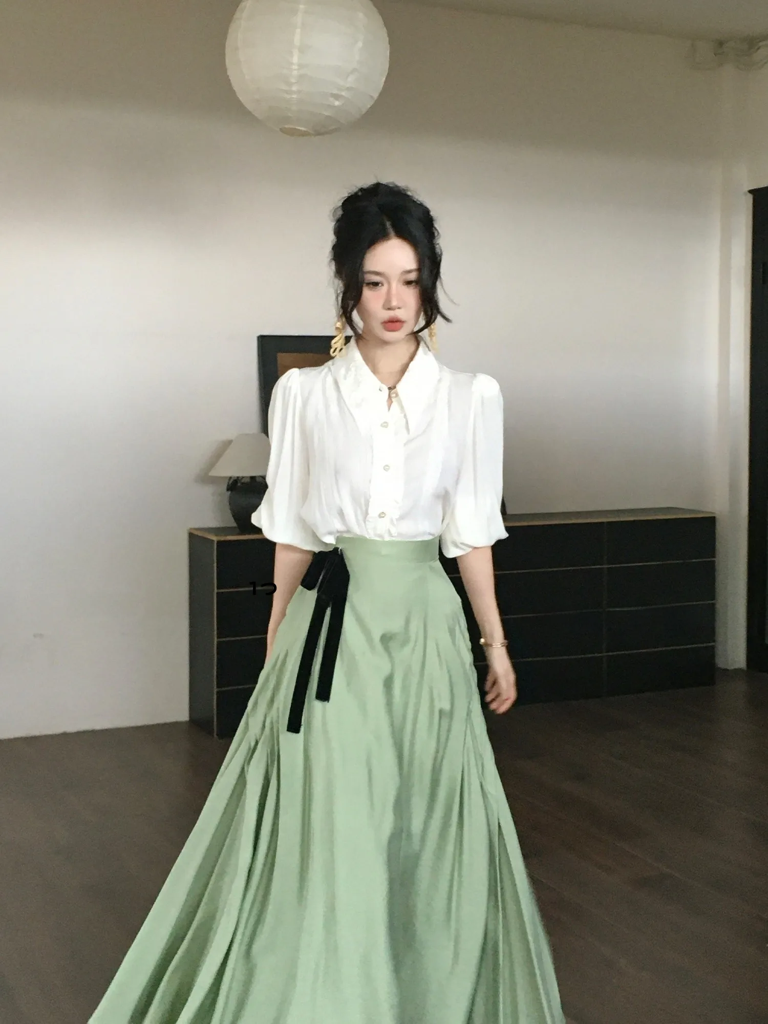 

Винтажная женская юбка-трапеция RoseFang с высокой талией, модная юбка-колокол, весенняя коллекция для женщин